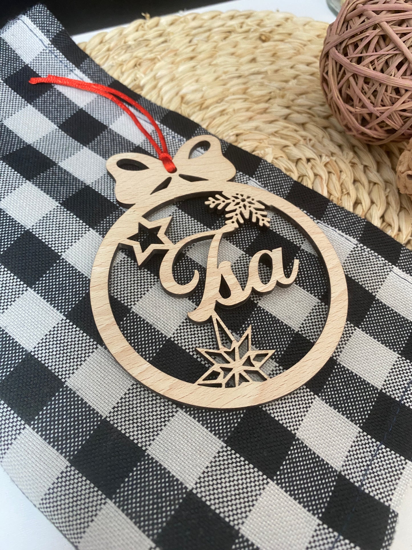 Bola de navidad lazo copo