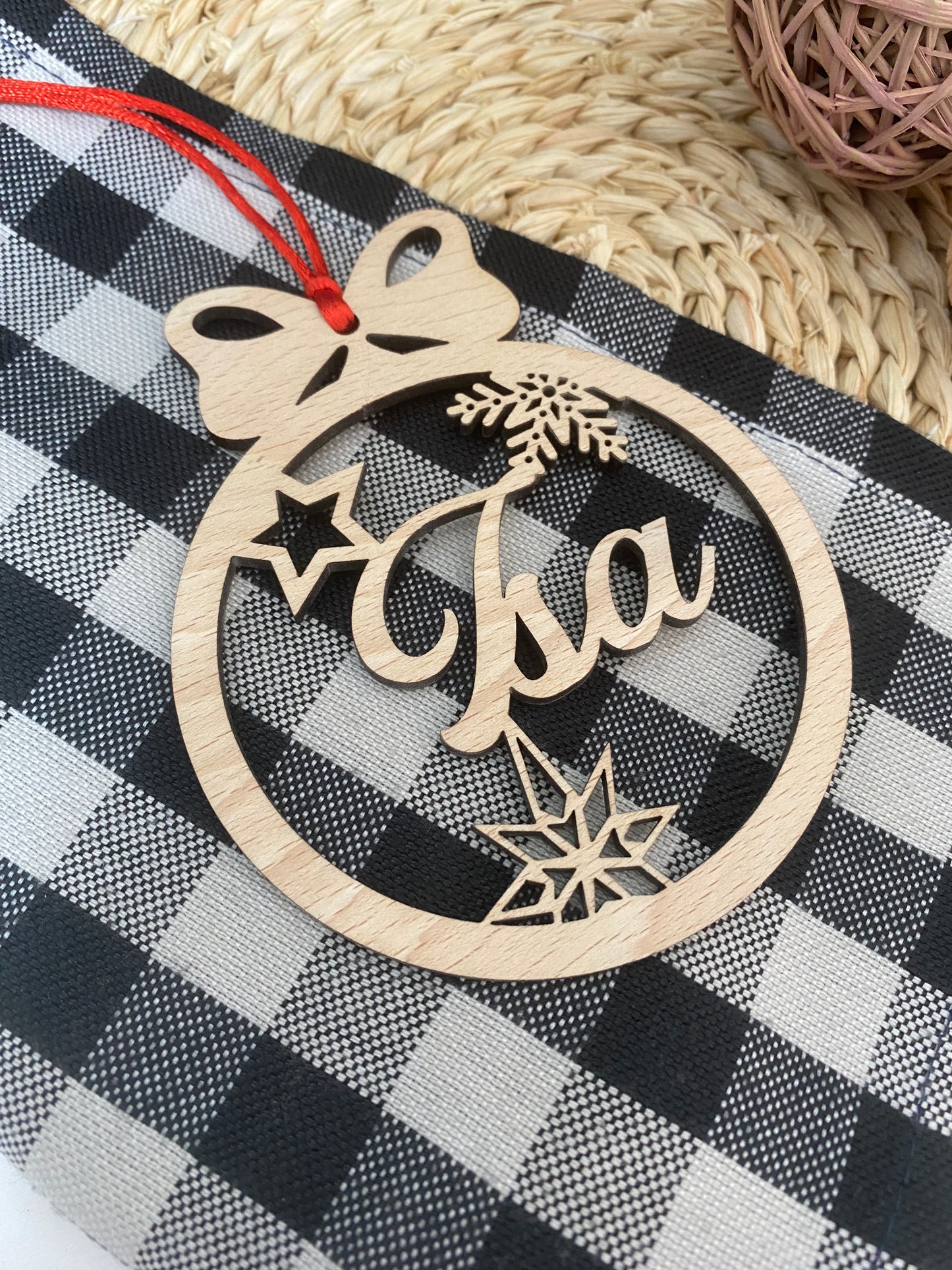 Bola de navidad lazo copo