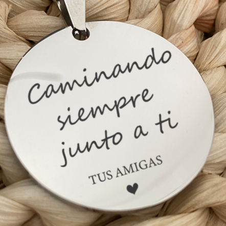 Medalla de acero ramo amigas