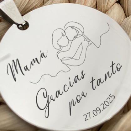 Medalla de acero mamá gracias