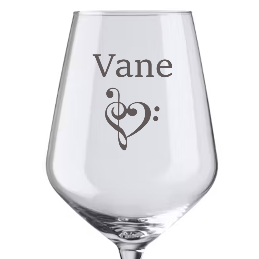 Copa de vino corazón musical