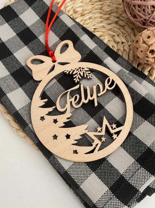 Bola de navidad lazo arbol